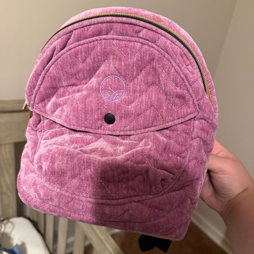 Quilted Velvet Kids Mini Backpack - Pink
